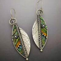 Bohemian Mozaic Leaf Earrings
