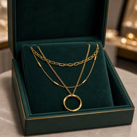 Classic Three Row Gold Necklace