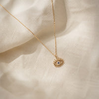 Elegant Opal Vintage Eye Necklace