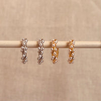 Elegant Pearl Twist Hoop Earrings