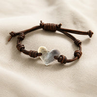 Small Heart Leather Knotted Bracelet