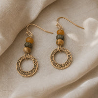 Rustic Stone Bead Hoops