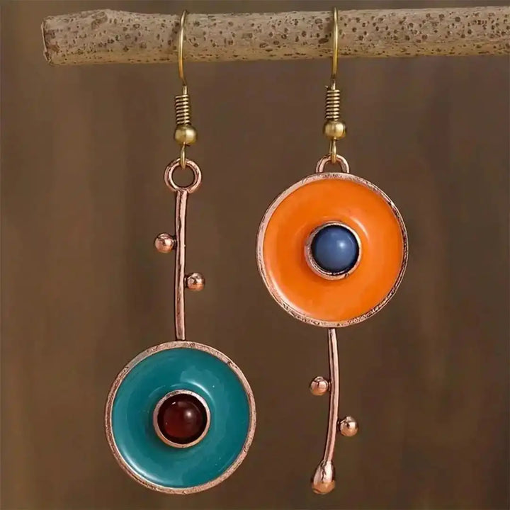 Antique Bronze Colour Stone Earrings