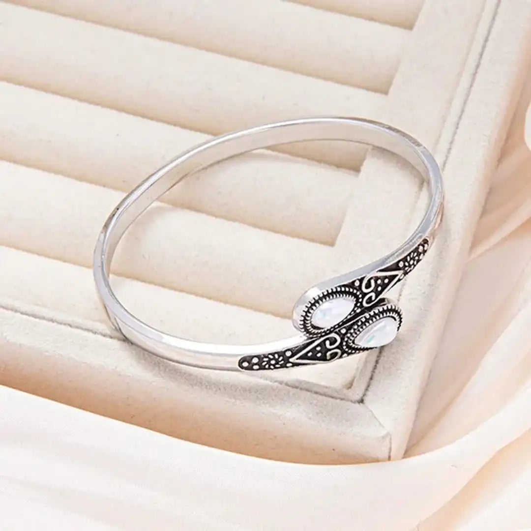Vintage Bracelet with Colourful Gems and Tribal Design