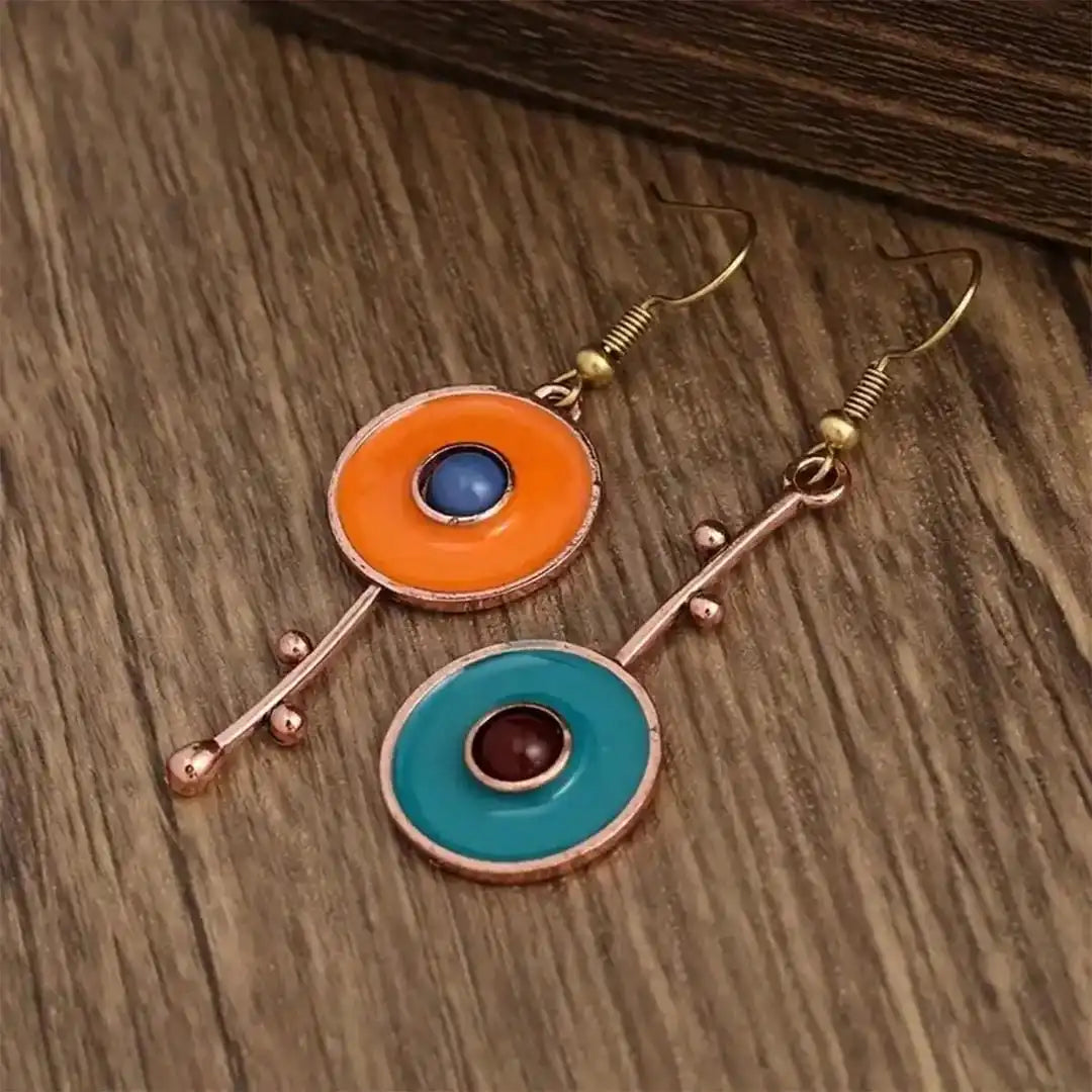 Antique Bronze Colour Stone Earrings