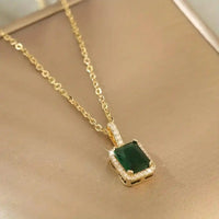 Emerald Crystal Gold Necklace