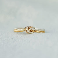 Two Tone Love Knot Ring
