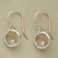 Vintage Gold and Silver Earrings with Cubic Zirconia