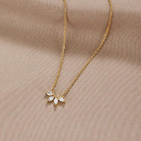 Omelia Sparkling Crystal Leaf Necklace